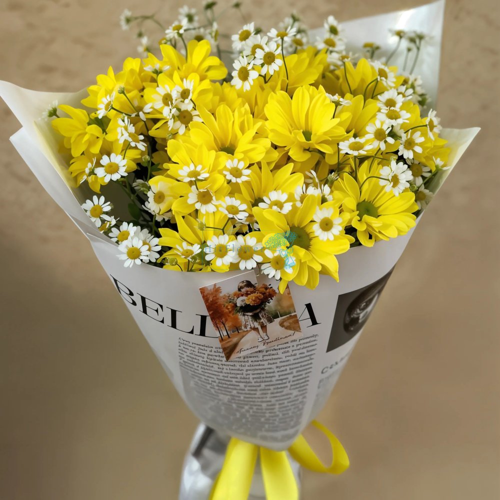 Букет цветов из: Хризантемы